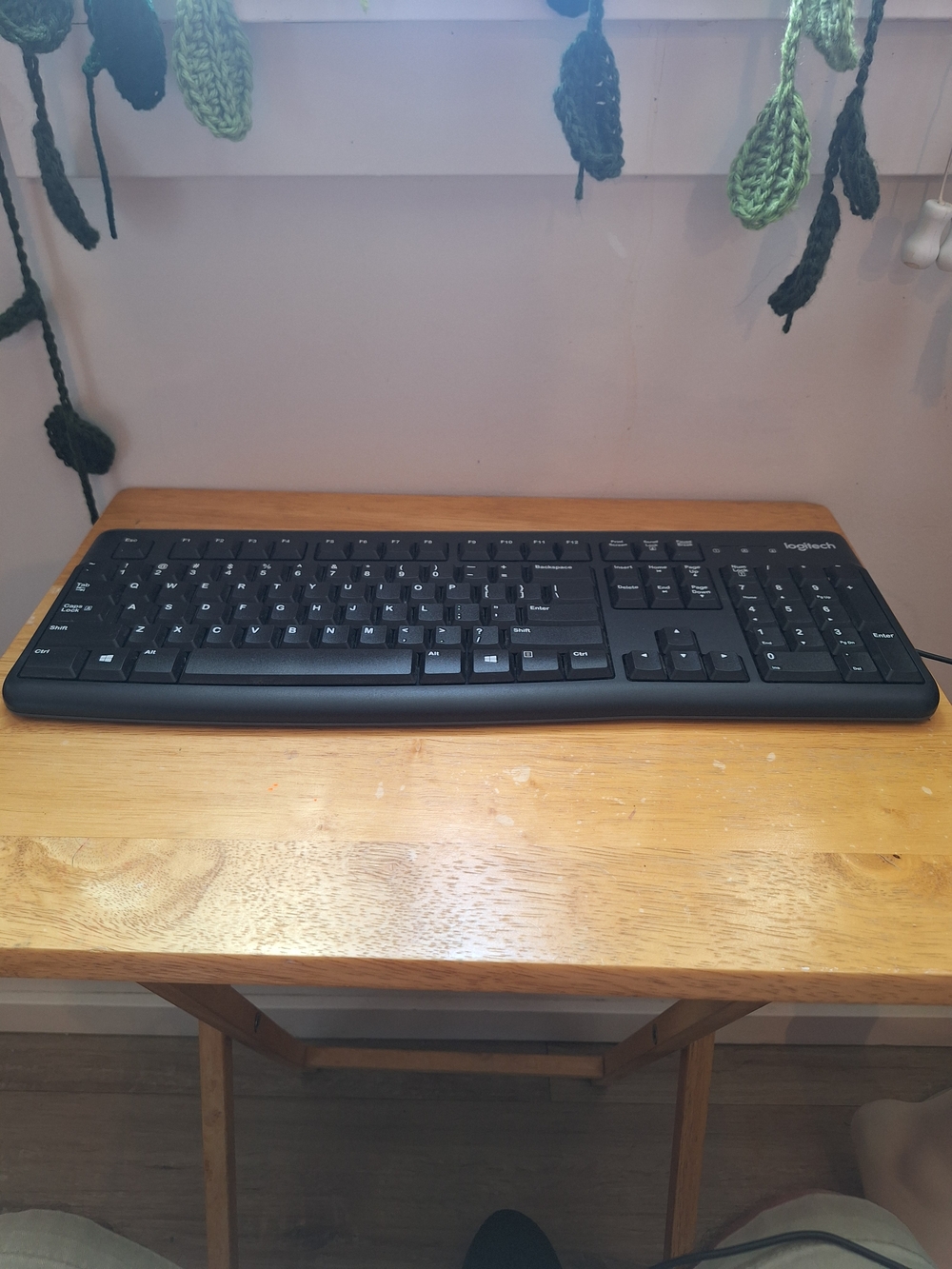 Logitech Black Wired Keyboard — Full-Size PC Keyboard